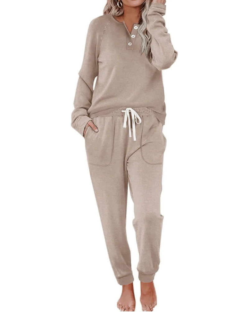 Two Piece Outfits for Women LoungeSets Button Down Sweatshirt SweatpantsSweatsuits Set with Pockets