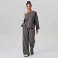 New winter style, fashionable and versatile off-shoulder design, Amazon trendy sporty casual suit