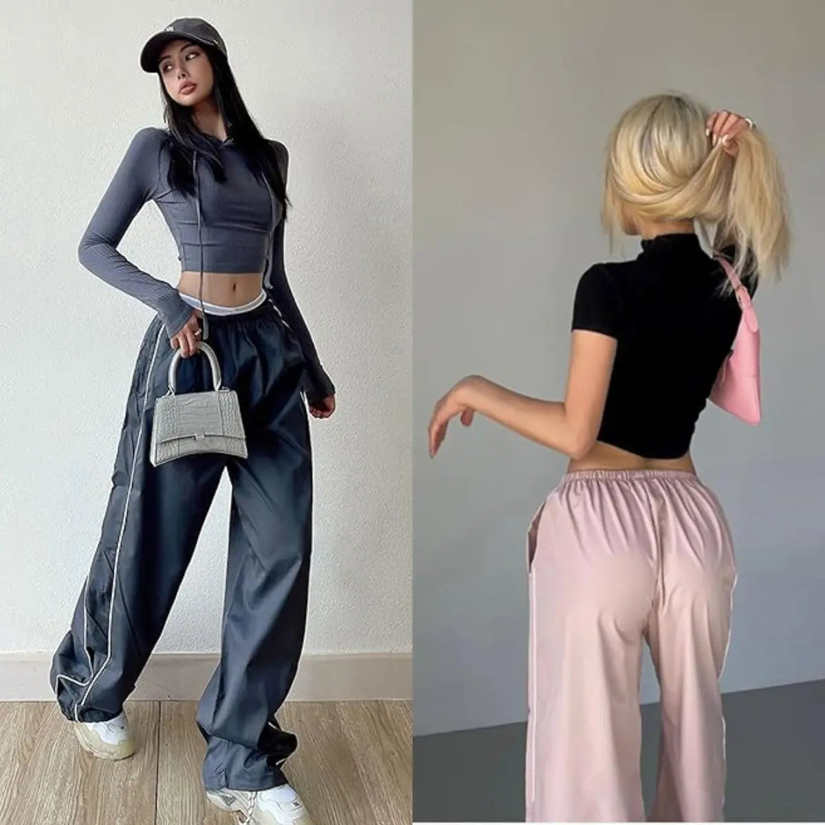 Everyday Parachute Wideleg Track Pants
