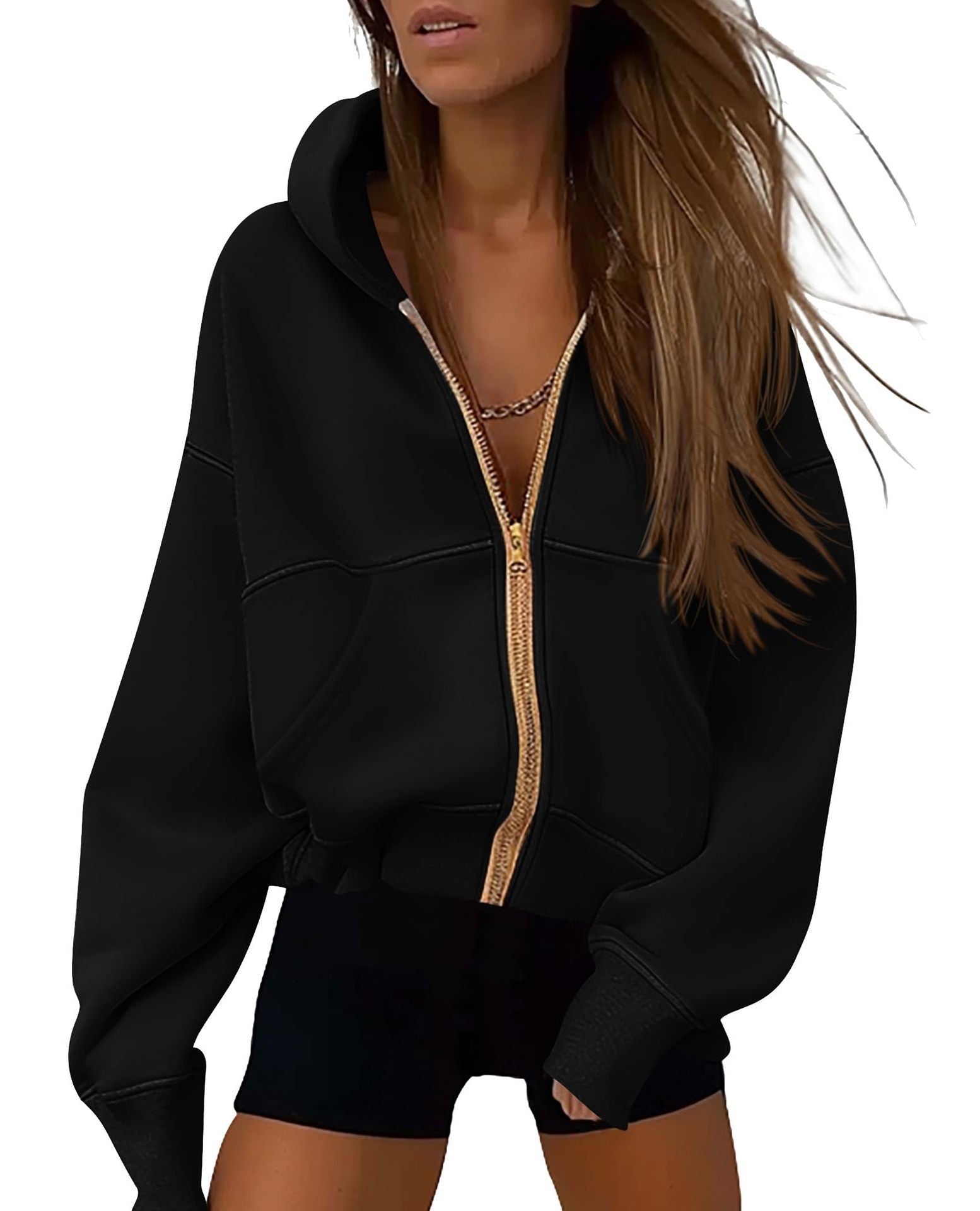Golden Cozy Zip Hoodie